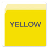 Colored File Folders, Straight Tab, Letter Size, Yellowith Light Yellow, 100-box