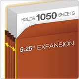 Standard Expanding File Pockets, 5.25" Expansion, Letter Size, Red Fiber, 10-box