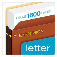 Heavy-duty File Pockets, 7" Expansion, Letter Size, Redrope, 5-box
