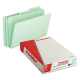 Pressboard Expanding File Folders, 1-3-cut Tabs, Legal Size, Green, 25-box