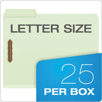 Heavy-duty Pressboard Folders W- Embossed Fasteners, Letter Size, Green, 25-box