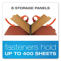 Four-, Six-, And Eight-section Pressboard Classification Folders, 2 Dividers, Embedded Fasteners, Legal Size, Red, 10-box
