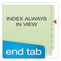 End Tab Classification Folders, 1 Divider, Letter Size, Pale Green, 10-box