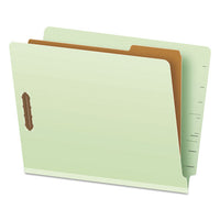 End Tab Classification Folders, 2 Dividers, Legal Size, Pale Green, 10-box