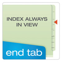 End Tab Classification Folders, 2 Dividers, Legal Size, Pale Green, 10-box