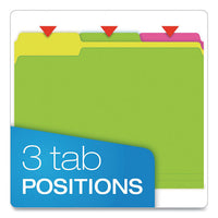 Glow Twisted 3-tab File Folder, 1-3-cut Tabs, Letter Size, Assorted, 12-pack
