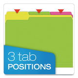 Glow Twisted 3-tab File Folder, 1-3-cut Tabs, Letter Size, Assorted, 12-pack