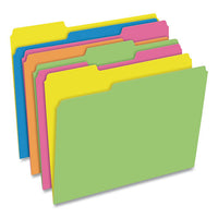 Glow Twisted 3-tab File Folder, 1-3-cut Tabs, Letter Size, Assorted, 12-pack