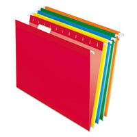 Colored Reinforced Hanging Folders, Letter Size, 1-5-cut Tab, Teal, 25-box