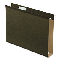 Extra Capacity Reinforced Hanging File Folders With Box Bottom, Letter Size, 1-5-cut Tab, Bright Green, 25-box
