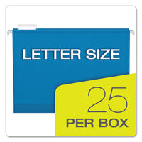 Extra Capacity Reinforced Hanging File Folders With Box Bottom, Letter Size, 1-5-cut Tab, Blue, 25-box