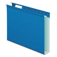 Extra Capacity Reinforced Hanging File Folders With Box Bottom, Letter Size, 1-5-cut Tab, Blue, 25-box