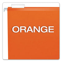 Extra Capacity Reinforced Hanging File Folders With Box Bottom, Letter Size, 1-5-cut Tab, Orange, 25-box