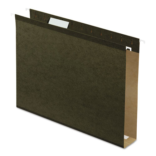 Extra Capacity Reinforced Hanging File Folders With Box Bottom, Letter Size, 1-5-cut Tab, Standard Green, 25-box