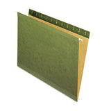 Reinforced Hanging File Folders, Letter Size, Straight Tab, Standard Green, 25-box