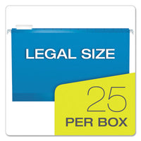 Extra Capacity Reinforced Hanging File Folders With Box Bottom, Legal Size, 1-5-cut Tab, Blue, 25-box