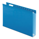 Extra Capacity Reinforced Hanging File Folders With Box Bottom, Legal Size, 1-5-cut Tab, Blue, 25-box