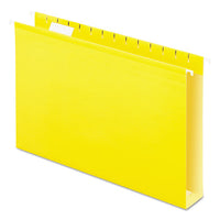 Extra Capacity Reinforced Hanging File Folders With Box Bottom, Legal Size, 1-5-cut Tab, Yellow, 25-box