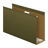 Extra Capacity Reinforced Hanging File Folders With Box Bottom, Legal Size, 1-5-cut Tab, Standard Green, 25-box