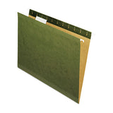 Reinforced Hanging File Folders, Legal Size, Straight Tab, Standard Green, 25-box