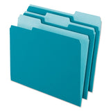 Interior File Folders, 1-3-cut Tabs, Letter Size, Teal, 100-box