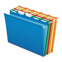 Ready-tab Colored Reinforced Hanging Folders, Letter Size, 1-5-cut Tab, Assorted, 25-box