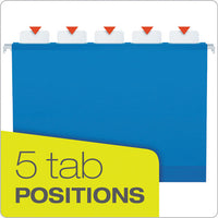 Ready-tab Extra Capacity Reinforced Colored Hanging Folders, Letter Size, 1-5-cut Tab, Assorted, 20-box