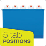 Ready-tab Extra Capacity Reinforced Colored Hanging Folders, Letter Size, 1-5-cut Tab, Assorted, 20-box