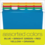 Ready-tab Extra Capacity Reinforced Colored Hanging Folders, Letter Size, 1-5-cut Tab, Assorted, 20-box
