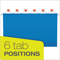 Ready-tab Extra Capacity Reinforced Colored Hanging Folders, Legal Size, 1-6-cut Tab, Assorted, 20-box