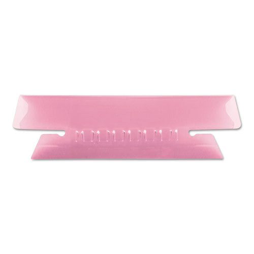 Transparent Colored Tabs For Hanging File Folders, 1-3-cut Tabs, Pink, 3.5" Wide, 25-pack