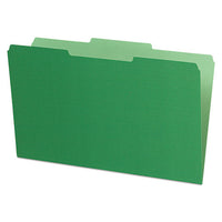 Interior File Folders, 1-3-cut Tabs, Legal Size, Green, 100-box