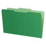Interior File Folders, 1-3-cut Tabs, Legal Size, Green, 100-box