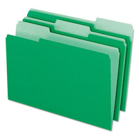 Interior File Folders, 1-3-cut Tabs, Legal Size, Green, 100-box