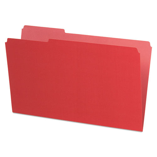 Interior File Folders, 1-3-cut Tabs, Legal Size, Red, 100-box