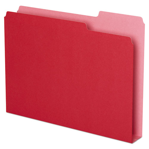 Double Stuff File Folders, 1-3-cut Tabs, Letter Size, Red, 50-pack
