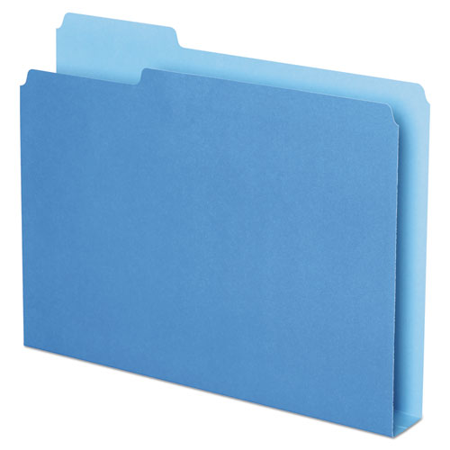 Double Stuff File Folders, 1-3-cut Tabs, Letter Size, Blue, 50-pack