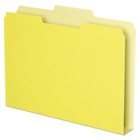 Double Stuff File Folders, 1-3-cut Tabs, Letter Size, Yellow, 50-pack