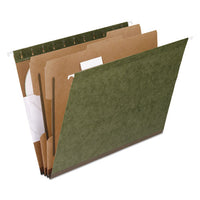 Surehook Reinforced Hanging Divider Folders, 2 Dividers, Letter Size, Green, 10-box