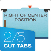 Hanging Classification Folders With Dividers, Legal Size, 2 Dividers, 2-5-cut Tab, Blue