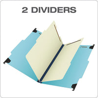 Hanging Classification Folders With Dividers, Legal Size, 2 Dividers, 2-5-cut Tab, Blue