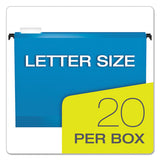 Surehook Hanging Folders, Letter Size, 1-5-cut Tab, Blue, 20-box