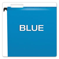 Surehook Hanging Folders, Letter Size, 1-5-cut Tab, Blue, 20-box