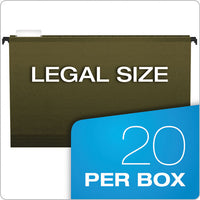 Surehook Hanging Folders, Legal Size, 1-5-cut Tab, Standard Green, 20-box