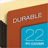 File Pocket W- Tyvek, 3.5" Expansion, Legal Size, Redrope, 10-box