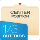 Manila File Folders, 1-3-cut Tabs, Center Position, Letter Size, 100-box