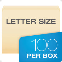 Manila File Folders, Straight Tab, Letter Size, 100-box