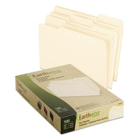 Earthwise By 100% Recycled Manila File Folders, 1-3-cut Tabs, Legal Size, 100-box