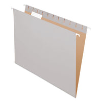 Colored Hanging Folders, Letter Size, 1-5-cut Tab, Gray, 25-box