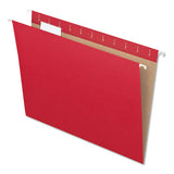 Colored Hanging Folders, Letter Size, 1-5-cut Tab, Red, 25-box
